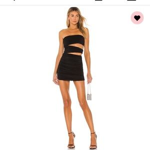 H:OURS Revolve Alaric Mini Dress in Black ; cut out mini dress in black